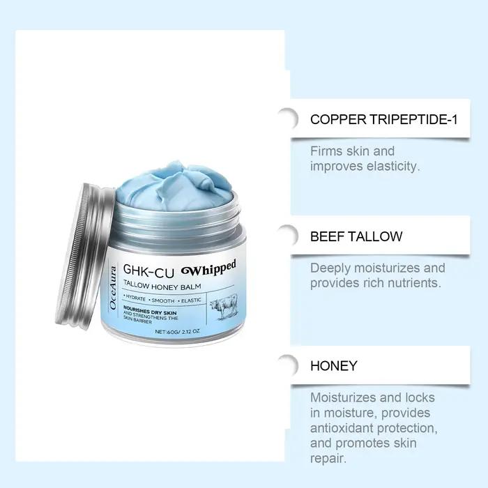 Baume bleu hydratant visage et corps enrichi de peptides de cuivre GHK-Cu et suif de bœuf pour peaux sèches et sensibles occasions quotidiennes et cadeaux spéciaux