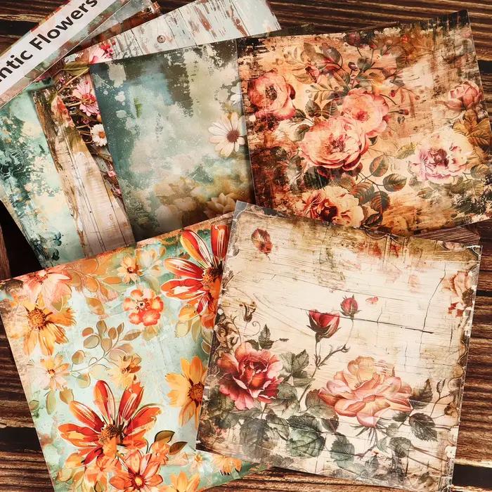 Autocollant de fond de Scrapbook auto-adhésif de grande taille, pour bloc de fond, fournitures de Scrapbooking, passionnés de journaux, 12 feuilles