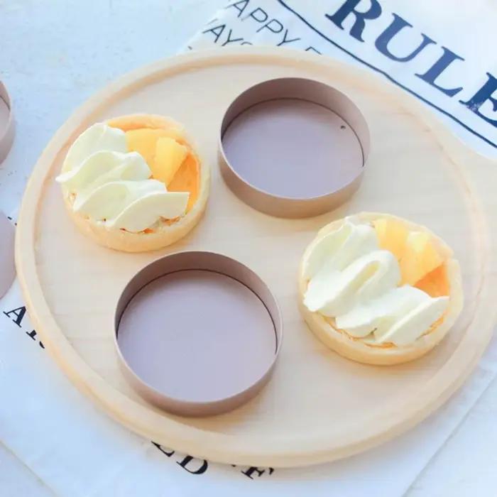 Cuisine pratique fond ample Dessert en alliage d'aluminium outil de cuisson moule à tarte poêle à tarte pâtisserie poussoir moule à gâteau