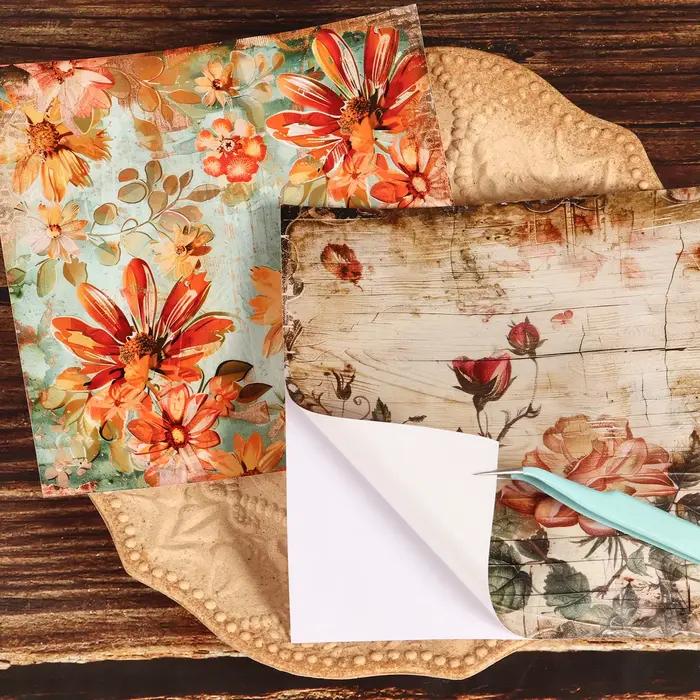 Autocollant de fond de Scrapbook auto-adhésif de grande taille, pour bloc de fond, fournitures de Scrapbooking, passionnés de journaux, 12 feuilles