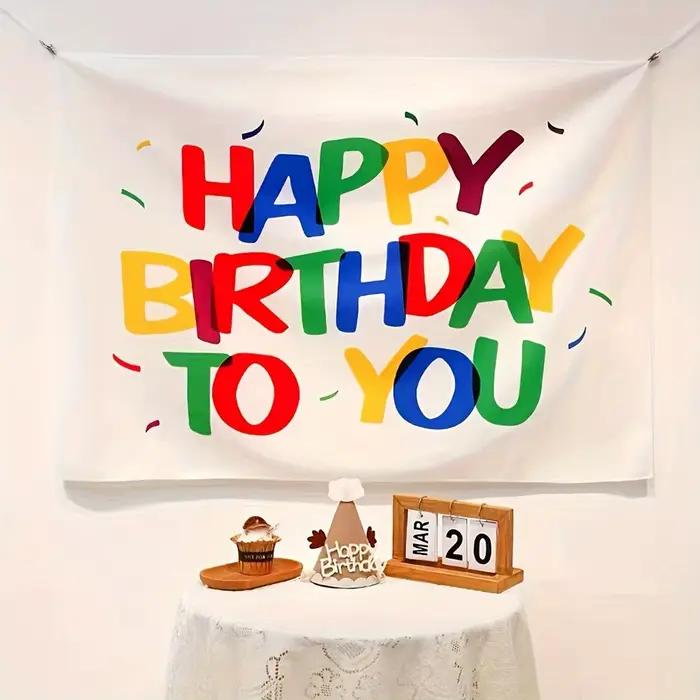 Nouveau Joyeux anniversaire fond tapisserie filles garçons fête d'anniversaire toile de fond bannière