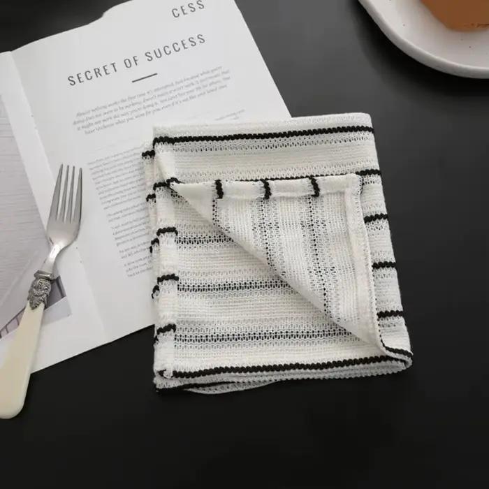 Nappe rayée simple noir et blanc, set de table, dessous de verre, tapis de présentation alimentaire, accessoires de décoration intérieure