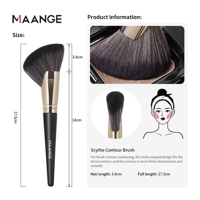 MAANGE Dense Blush Bronzer Brosse Pinceau de maquillage coudé