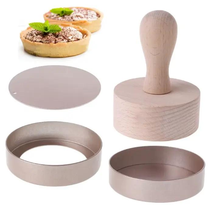 Cuisine pratique fond ample Dessert en alliage d'aluminium outil de cuisson moule à tarte poêle à tarte pâtisserie poussoir moule à gâteau