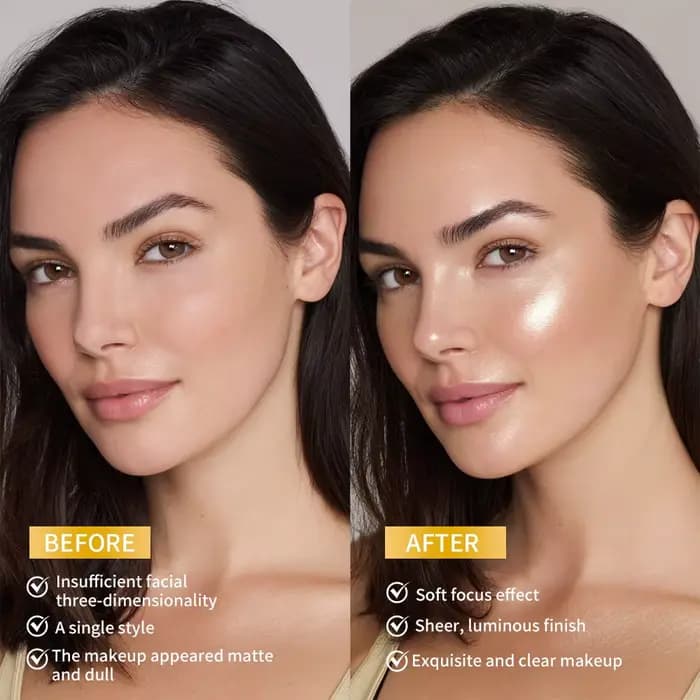 Surligneur poudre longue durée imperméable visage instantané soyeux peau lueur cuit miroitant illuminateur maquillage contour paillettes