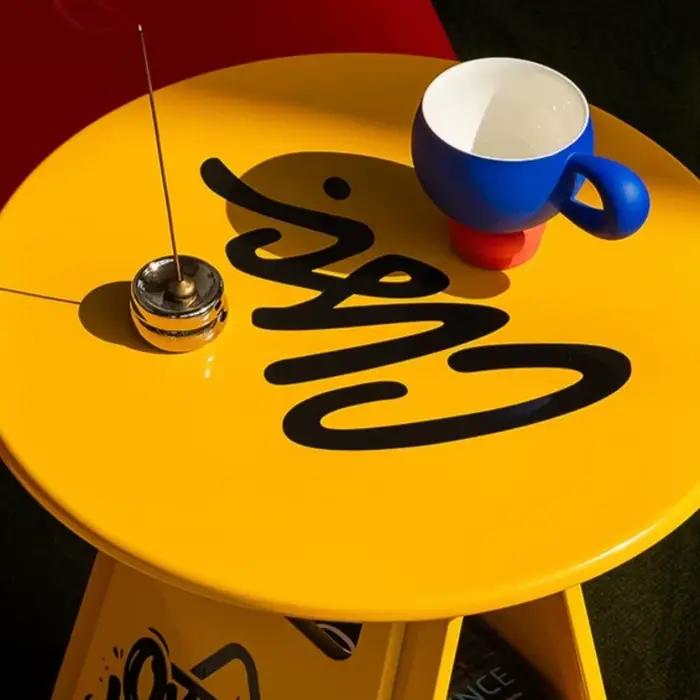 Table basse ronde moderne colorée pour hôtel et appartement, table d'appoint décorative, mobilier de luxe pour chambre