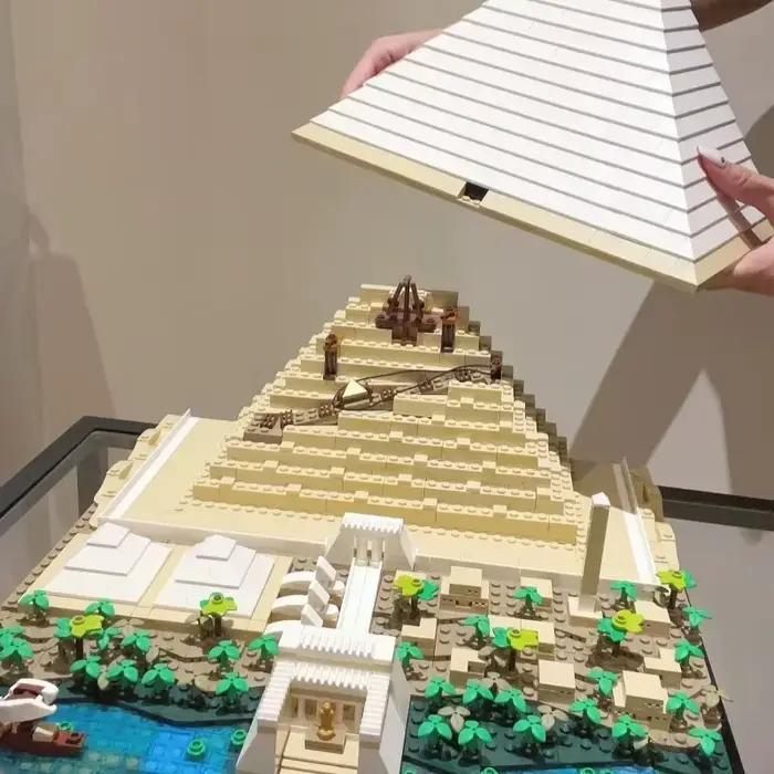 Nouvel ensemble de construction de la Grande Pyramide de Gizeh de 1476 pièces, cadeau de Noël pour enfants et adultes, modèle de pyramide égyptienne à faire soi-même