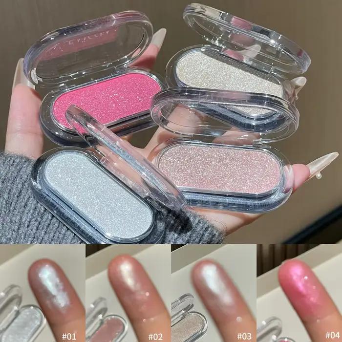 Palette de Fards à Paupières Scintillants et Lumineux, Poudre de Contour Visage, Bronzer Effet Lumière Aquatique, Cosmétiques Yeux Charmants