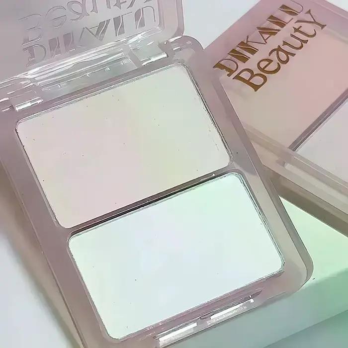 DIKALU Palette de Maquillage Bicolore : Enlumineur Mat Blanc
