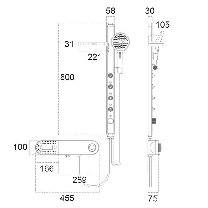 Système de douche de Massage à Jet arrière de luxe, SPA, robinet de salle de bains complet, ensemble complet de robinets mélangeurs de baignoire à pluie, colonne de douche cascade Smart LED bain numér
