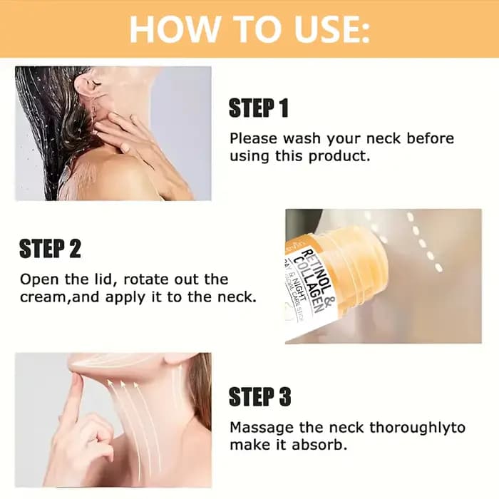 Crème pour le visage et le cou au rétinol et au collagène