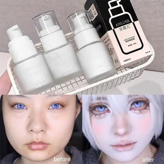 Fond de teint liquide blanc mat à couvrance totale