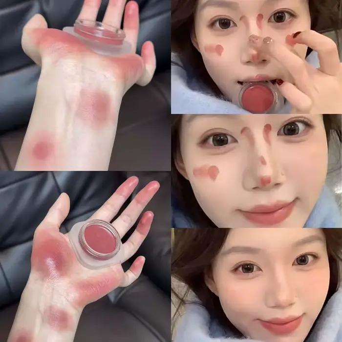 Poudre monochrome fard à joues crème éclaircissante blanchissante violet lèvres et joues double usage mat naturel Rouge Blush Palette de teinte