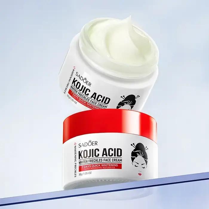 1/2/4 pièces SADOER acide kojique crème pour le visage hydratante taches de rousseur crèmes éclaircissantes