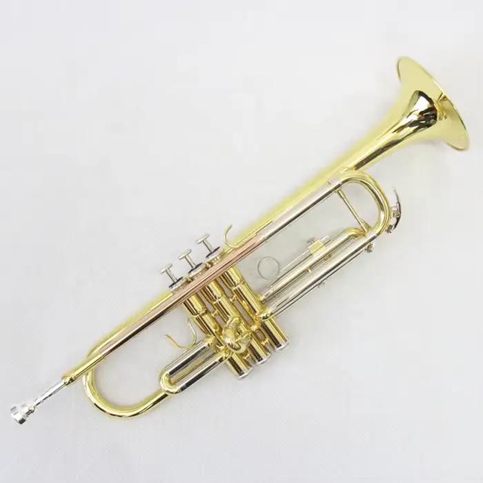 Trompette haut de gamme ton Bb, Instrument de trompette laqué or, trompette Standard chinoise