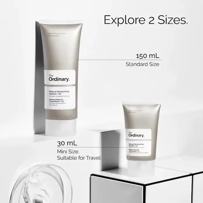 The Ordinary Natural Moisturizing Factors + Hyaluronic Acid Daily Moisturizer avec acides aminés et lipides dermiques pour une peau protégée