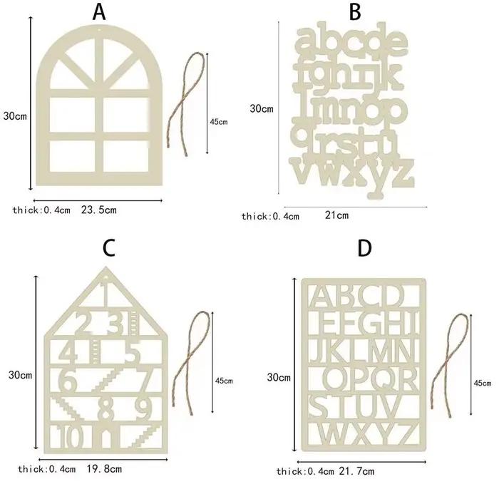 Maison tenture murale chambre fond chambre décor bois cintre pendentif fenêtre en forme pendentif Alphabet mur cintre bois artisanat