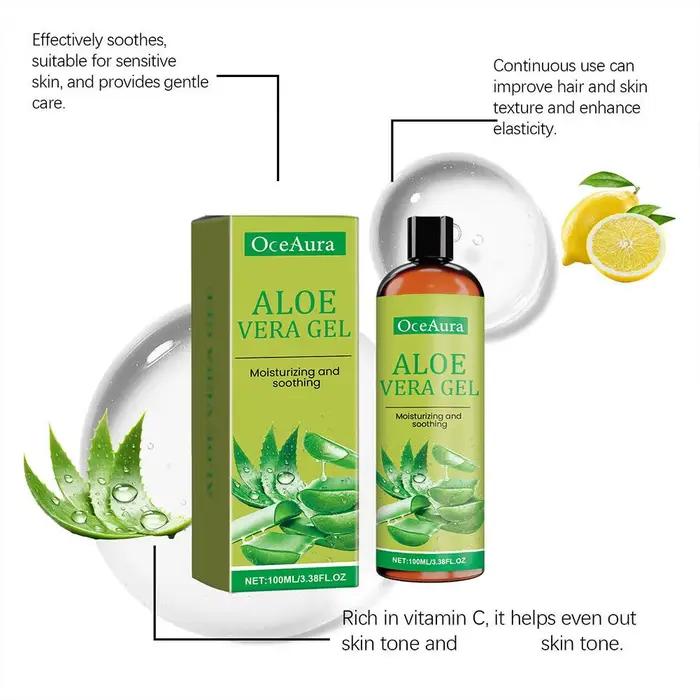 Gel d'aloe vera naturel pour réparer les coups de soleil, crème hydratante nourrissante pour le visage, soin de la peau, crème pour le visage et le corps