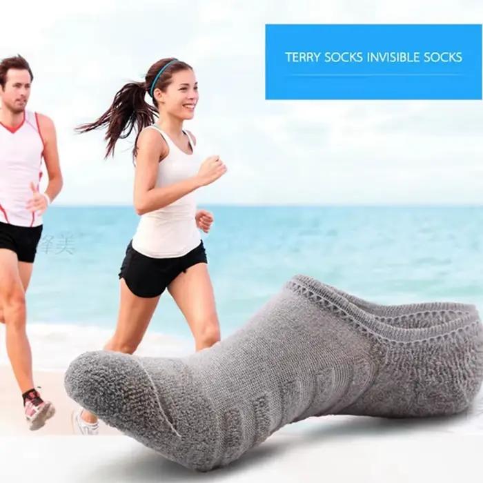 5 paires hommes serviette bas bateau chaussettes Sport sueur souffle Silicone anti-dérapant Invisible chaussettes printemps été nouveau décontracté mode Sox
