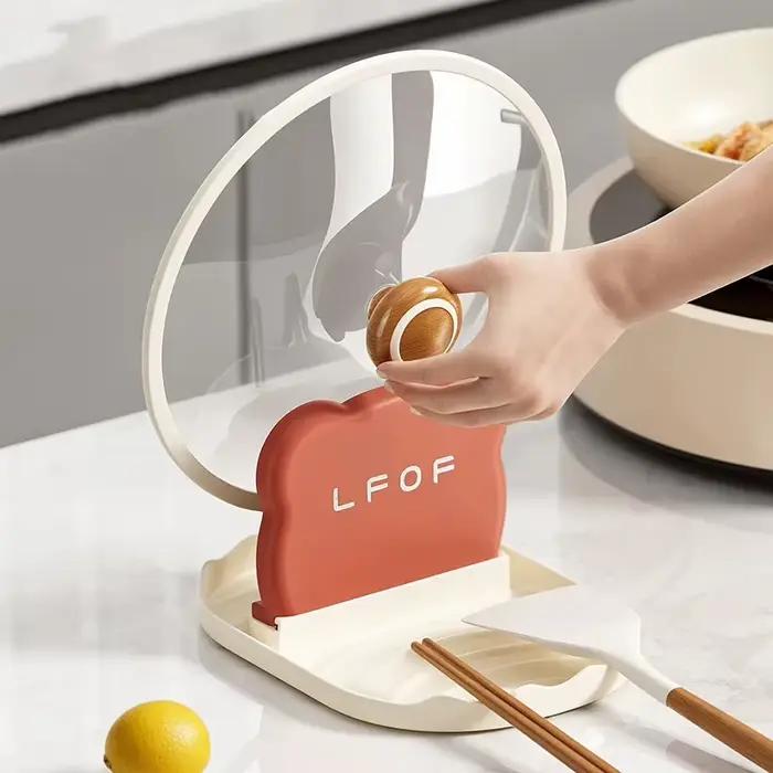 Support de couvercle de Pot ours de cuisine, support de rangement de cuillère et fourchette de Style comptoir, support de rangement de spatule domestique, peut drire l'eau
