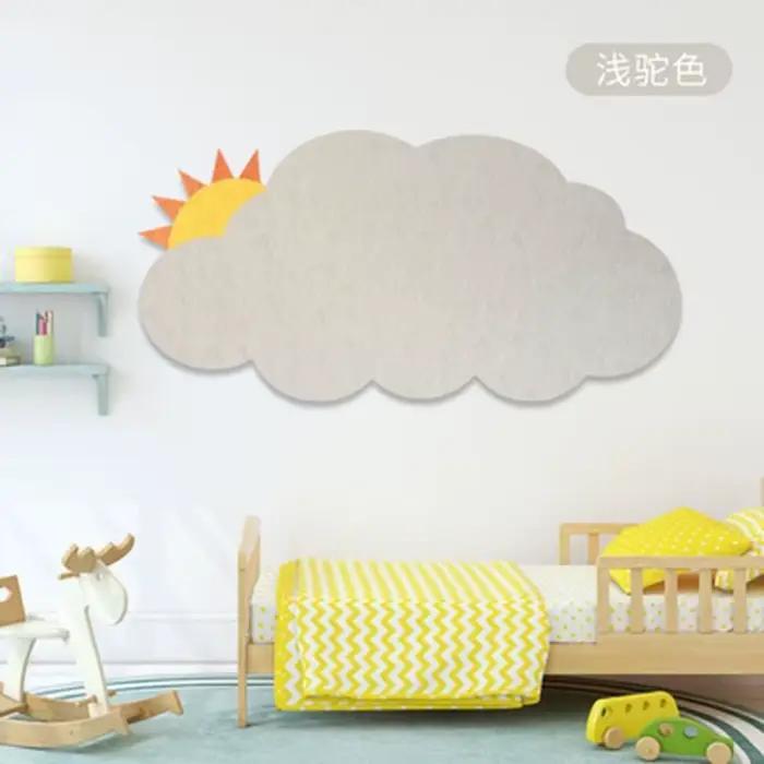 Planche en feutre colorée, autocollant mural de fond d'exposition de maternelle, nuage, Photo auto-adhésive, œuvre d'art, décoration de chambre d'enfant
