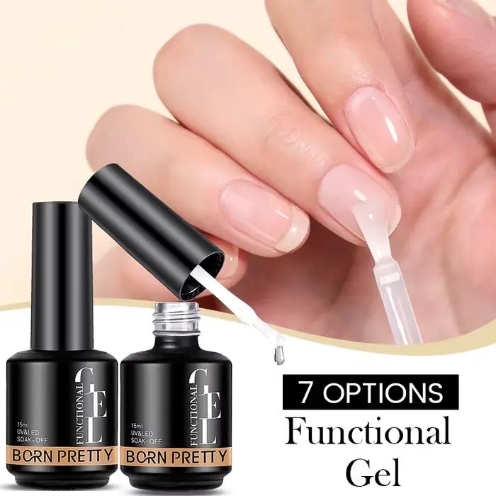 BORN PRETTY 15ml fonction Base de Gel Super couche de finition Gel de renfort Gel de Base en caoutchouc tremper le vernis Semi-Permanant UV LED