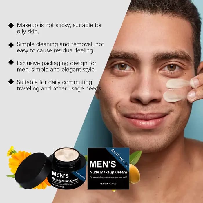 BB crème pour hommes ton nu naturel couverture hydratante imperfections résistant à la sueur longue durée sans huile