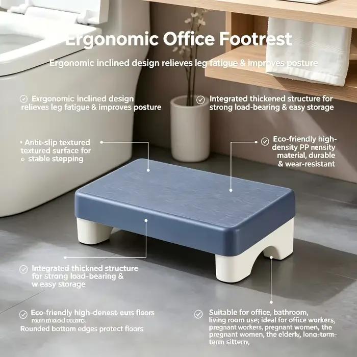 Repose-pieds ergonomique en PP sous le bureau, repose-pieds confortable et peu encombrant pour le travail au bureau, les études, le canapé, la maison