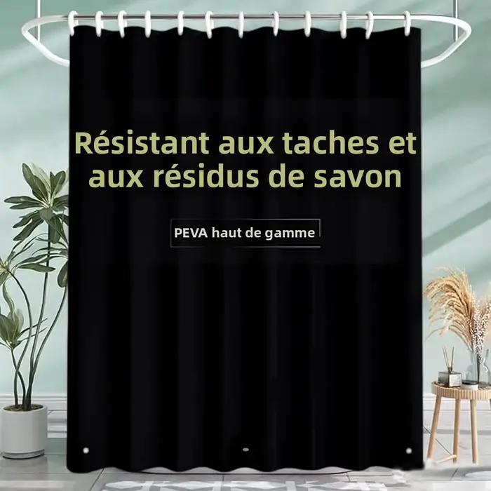 Rideau de douche léger en PEVA, doublure avec aimants inférieurs, rideau décoratif en plastique imperméable pour salle de bains, 1 pièce