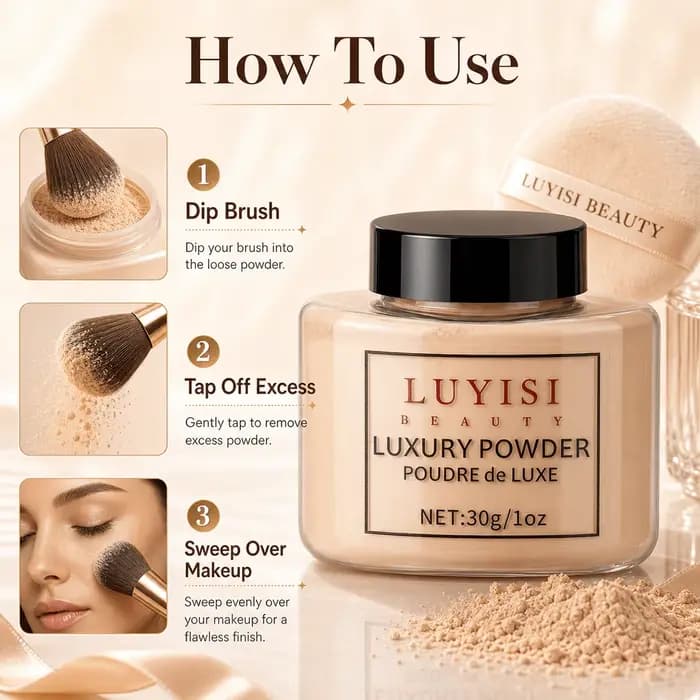 Poudre libre de luxe pour la beauté