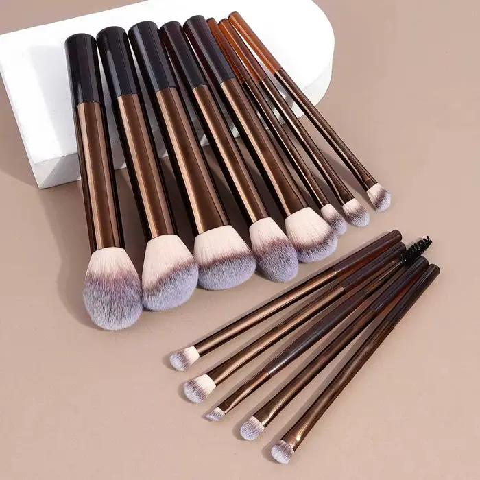 Ensemble de pinceaux de maquillage 13 pièces fond de teint correcteur poudre blush fard à paupières mélange kabuki outil de beauté cosmétique visage luxe blend