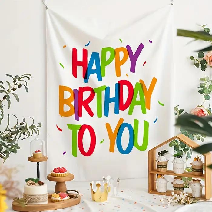 Nouveau Joyeux anniversaire fond tapisserie filles garçons fête d'anniversaire toile de fond bannière
