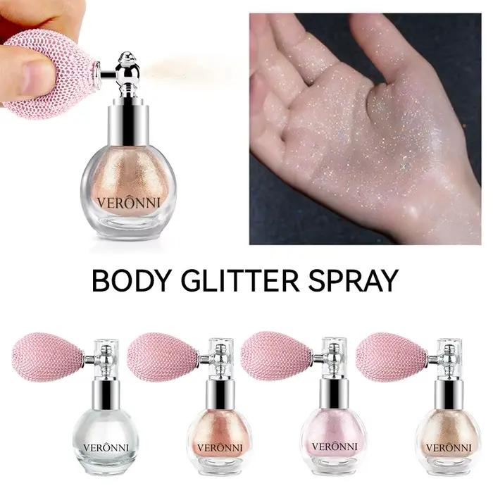 Poudre de pulvérisation scintillante diamant pour le corps, haute brillance, poudre de surbrillance, maquillage, adapté pour le visage et le corps, la peau, les cheveux, les vêtements, les cosmétiques
