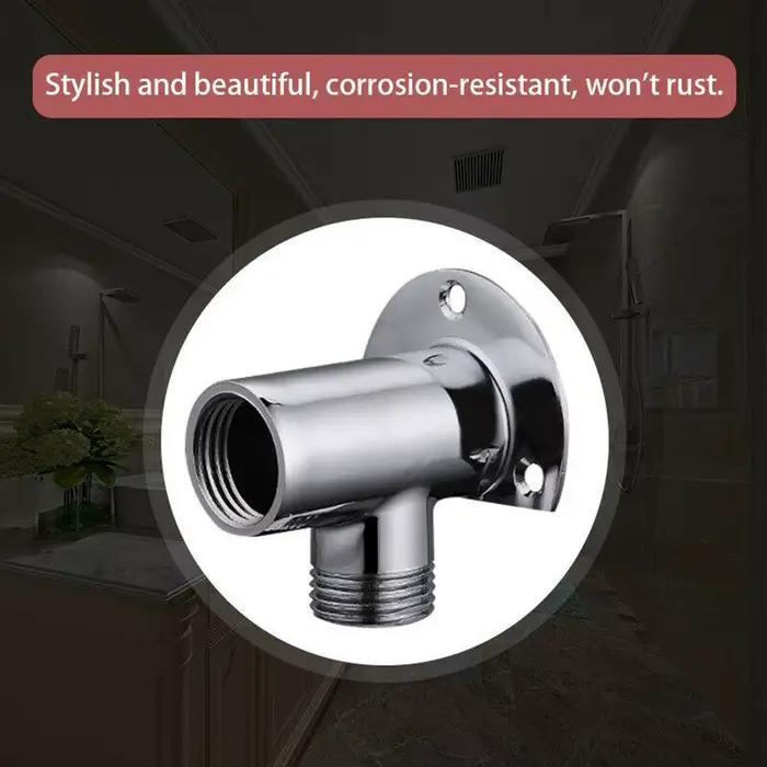 Bras de douche tuyau inférieur pomme de douche murale bras d'extension Joint buse de douche accessoires en acier inoxydable Base fixe de douche