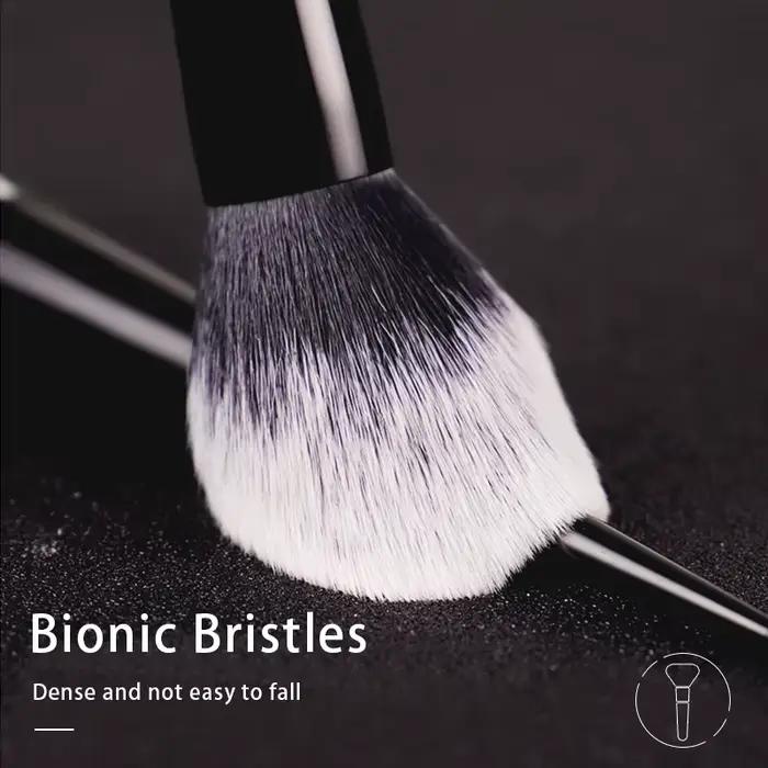 Kat Von D-pinceau de maquillage 20 pinceau à poudre cheveux en fibres douces élégant manche noir pinceaux