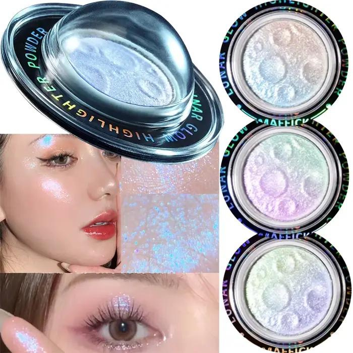 Poudre illuminatrice de contour de planète monochrome pour femmes surligneur scintillant brillant éclaircissant visage maquillage occasions spéciales
