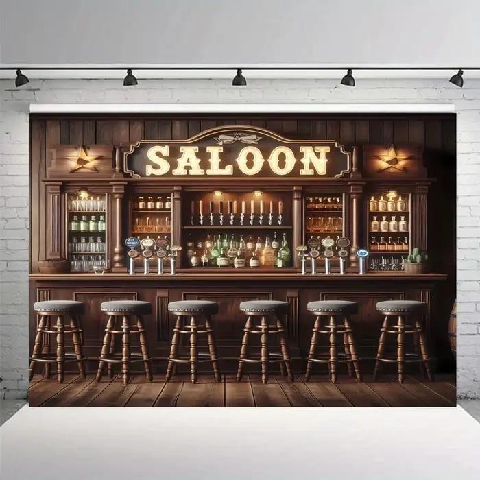 Fond du Western Cowboy Bar - Thème vintage de whisky et de vin, papier peint pour boîtes de nuit, bars et fêtes