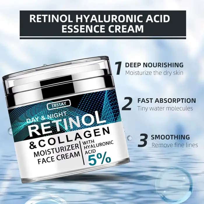 Crème à l'acide hyaluronique au collagène rétinol
