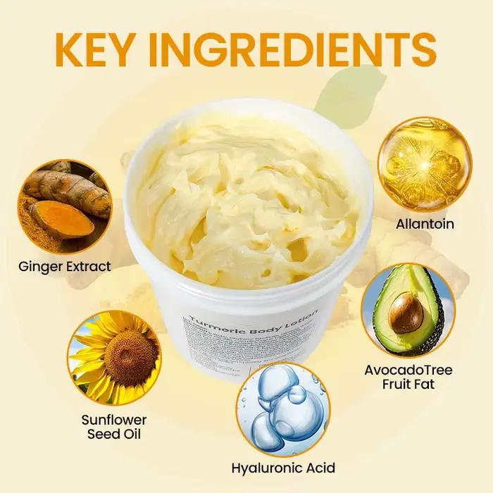 Crème hydratante pour le corps et le visage au curcuma