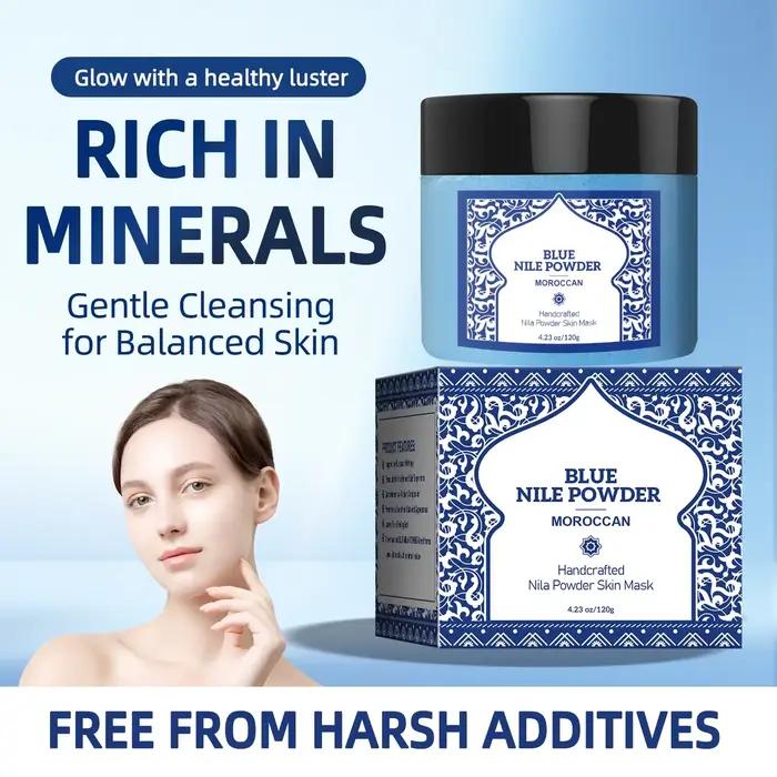Poudre moussante minérale marocaine 120g - Masque nettoyant en profondeur en 15 minutes pour le visage et le corps