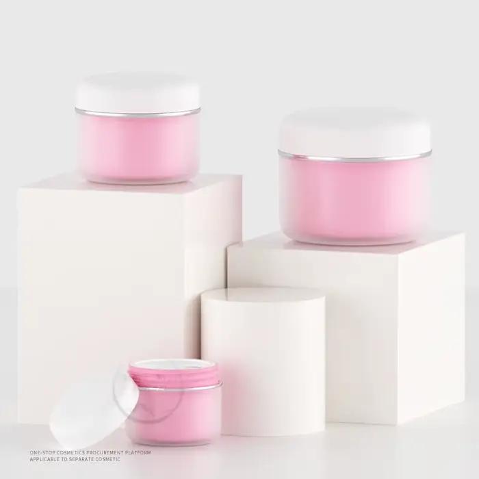 Pots cosmétiques en plastique vides à double paroi
