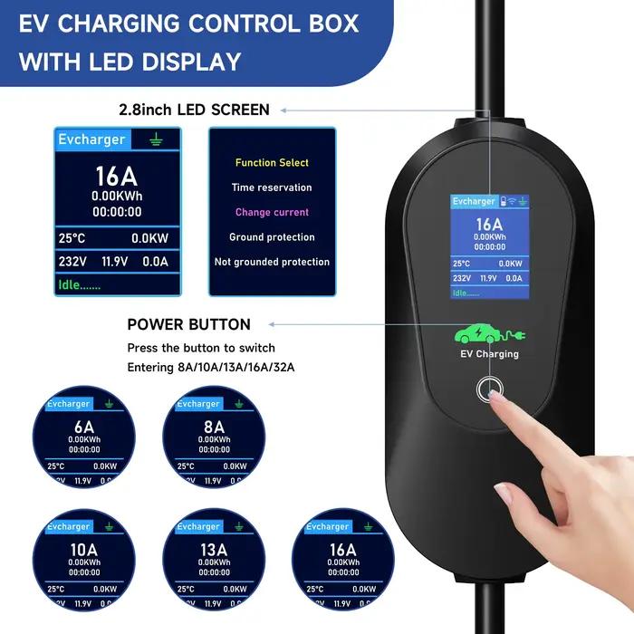 AFEEV 3.6KW Type1 SAE J1772 chargeur EV Portable 16A Type2 chargeur de voiture électrique GB/T EVSE câble de charge rapide WiFi APP contrôle