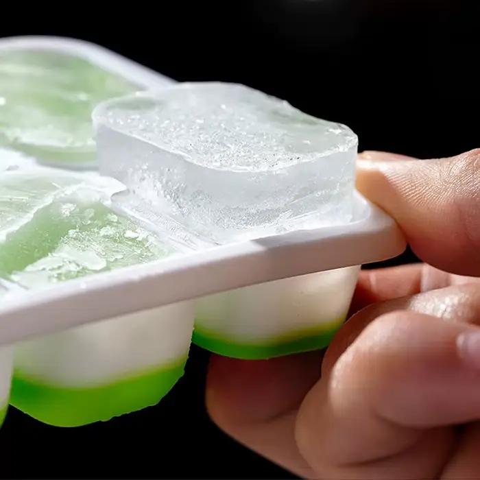 Moule à glaçons en silicone avec couvercle, 14 glaçons carrés, démoulage facile, pour cuisine, bar, cocktails glacés DIY, outil de congélation estival