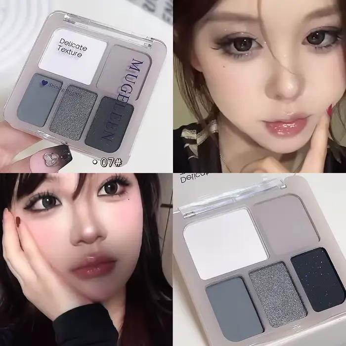 Palette de fards à paupières punk smokey 5 couleurs argenté noir mat scintillant nu pour femmes occasions spéciales halloween cosmétiques résistants à l'eau