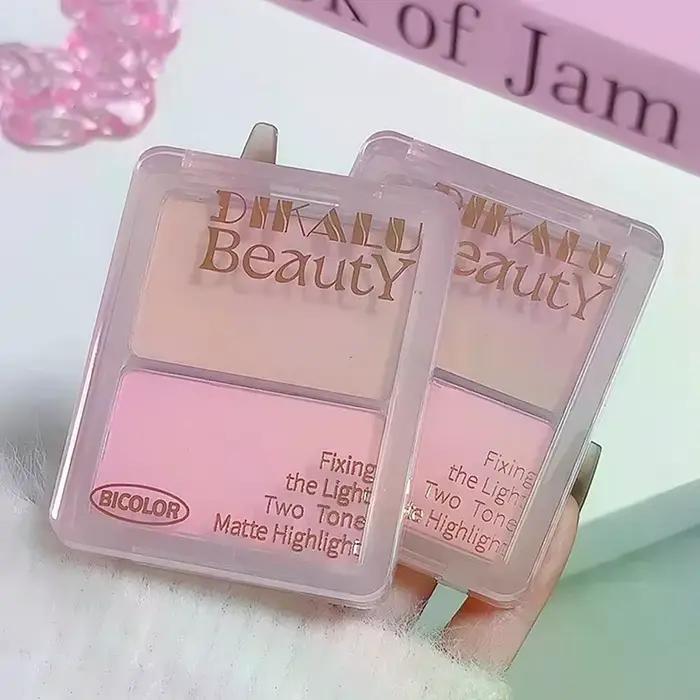 DIKALU Palette de Maquillage Bicolore : Enlumineur Mat Blanc