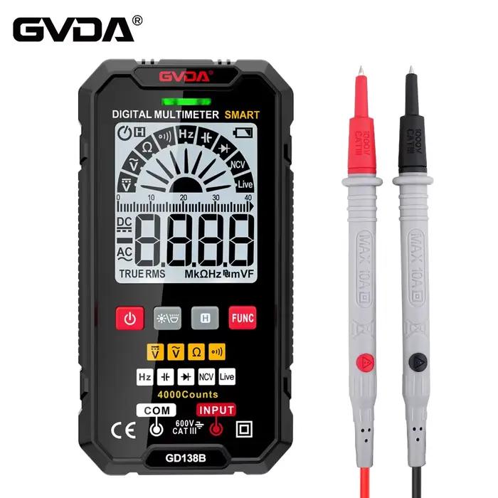 Multimètre numérique GVDA, mesure de la tension DC/AC, testeur de tension True RMS, multimètre automatique, voltmètre, multimètre DMM, multitesteur