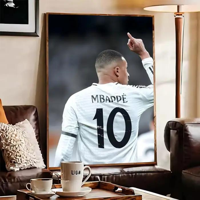 Affiche Football Start M-Mbappe, autocollant parfait, art auto-adhésif conçu pour les espaces de bureau, à la salle à manger et à la maison