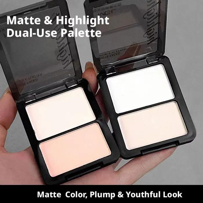 Poudre de fard à paupières et de highlighter bicolore