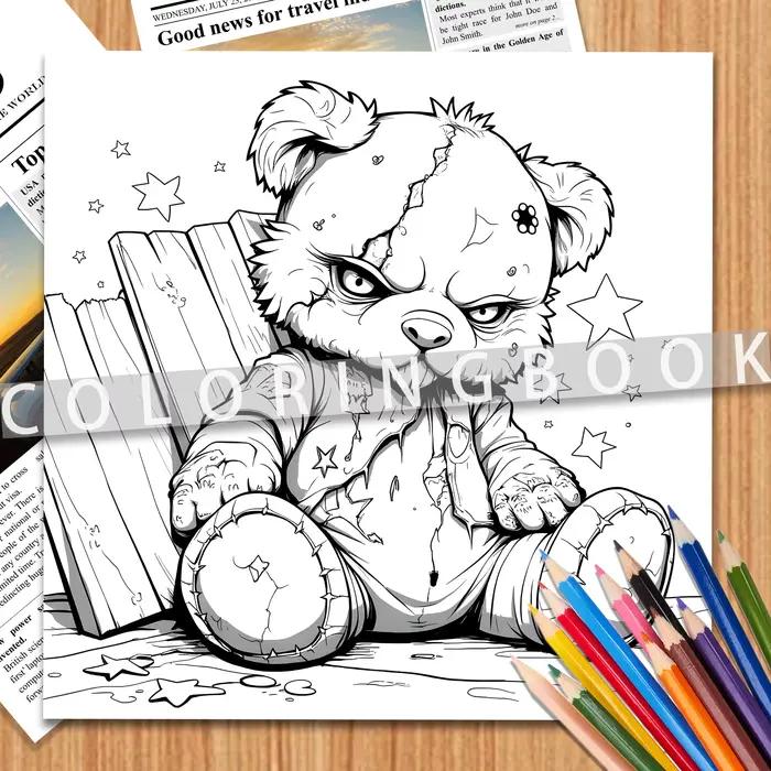 Livre de coloriage ours mignon et original pour adultes – 7,8 pouces, 24 pages de dessins complexes – Livre d'images pour adultes