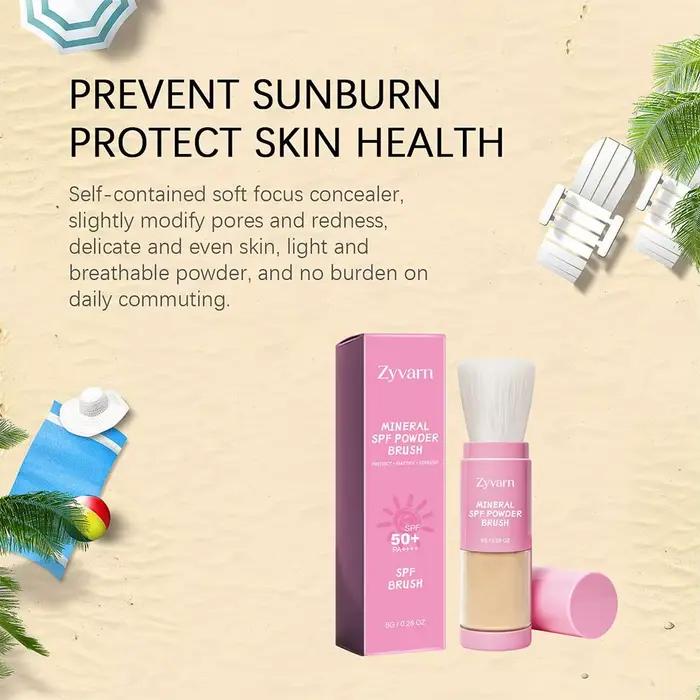 Poudre solaire minérale SPF50+ avec pinceau